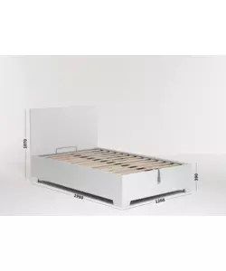 LETTO PIAZZA E MEZZA CONTENITORE CON PIEDINI "HI BOX" BIANCO 120X190 CM